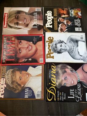 Princess Diana books and magazines media lot bundle collection
